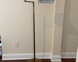 C92 - $175. Brass Articulated Floor Lamp. Base is 13" wide x 52" tall. 