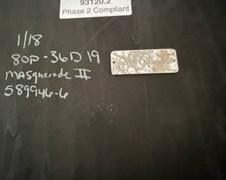 C66 - $425. PAIR of Sherrill Occasional Tables from Furnitureland South. Both are 36" round. Tall one is 26" tall. Shorter is 19" tall. The taller one has some sun fading on the top. (Retail $994 & $825)