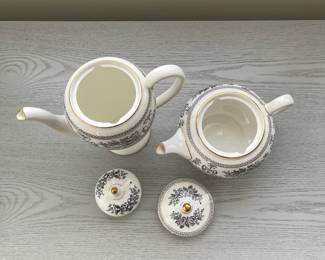 C2 - $1350. Wedgwood Black Columbia. Priced as a SET. If the set doesn't sell complete by Saturday we may break it up. You're welcome to send your interest list to us and offers and if we do split the set we will contact you. 