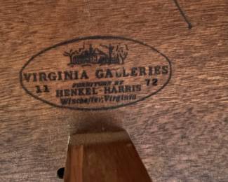 C9 - $1200. Vintage Henkle-Harris Virginia Galleries Cellarette / Liquor Cabinet. Mahogany. Queen Anne Style with Key. Measures 19.5" x 14" x 40.5" tall. 