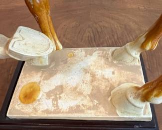 C41 - $200. T'ang Sancai Porcelain Horse.  Measures 20" long x 19.5" tall + base. 