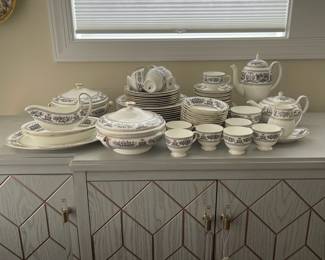 C2 - $1350. Wedgwood Black Columbia. Priced as a SET. If the set doesn't sell complete by Saturday we may break it up. You're welcome to send your interest list to us and offers and if we do split the set we will contact you. 