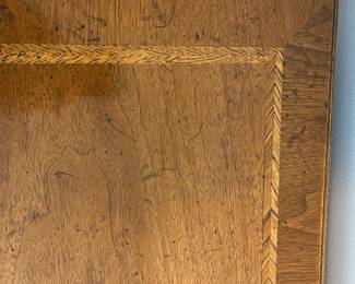 C3 - $500. Henredon Desk. Measures 49" x 26" x 30.5" tall. Very good vintage condition. All drawers slide. No big scratches or dents. Back is finished and beautiful and can face out. 