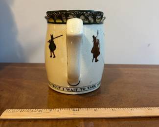 C125 - $50. Royal Doulton Pitcher.  "And when the timrous trout I wait to take, and he devours my bait." Measures 7" wide x 5.5" tall. 