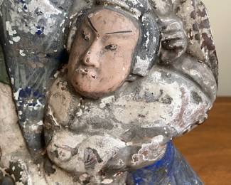 C90 - $75. Japanese Ceramic Sculpture. Measures 12" wide x 16.5" tall. 