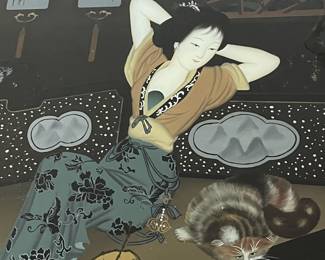 C30 - $450 PAIR of Coordinating Reverse Paintings. Each measures 19.75" x 27.5" framed. Beautiful condition!