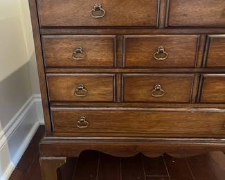 C80 - $125. Small 3 drawer chest. Measures 24" x 14.5" deep x 22" tall. (I believe it is from Hickory Chair Company) Solid wood - very good vintage condition!