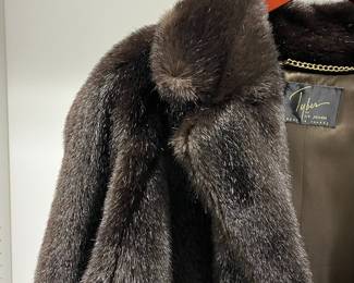 C63 - $250. Tyber by St. John. Made in France. Size Small. FAUX Fur Jacket. Excellent Condition - like new!