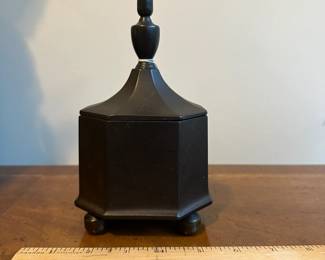 C124 - $55. Cast Iron Lidded Tobacco Box. Measures 5" x 4" x 7" tall. 