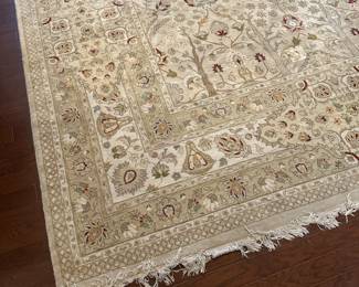 C48 - $4,000. Area Rug from Fargo Hanna. (Originally purchased for $13,000!)  At least 200 knots per inch. Measures 9' x 12.5'. It does have some sun fading and pilling in one area. Super high quality - Come and make an offer!