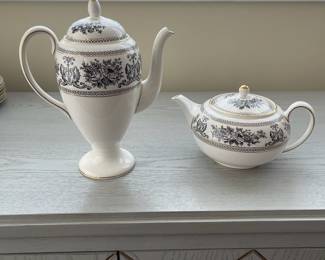 C2 - $1350. Wedgwood Black Columbia. Priced as a SET. If the set doesn't sell complete by Saturday we may break it up. You're welcome to send your interest list to us and offers and if we do split the set we will contact you. 