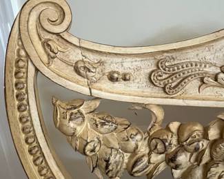 C22 - $750. Antique Bench from hotel in Downtown Detroit - early 1900s. Has been reupholstered. Measures 52" wide x 28" deep x 37" tall. Floor to seat is 22.5". Back middle leg has been repaired. Lightweight to move but very sturdy. Great Statement Piece! 