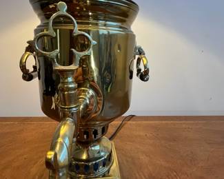 C27 - $100. Russian Samovar Lamp. Measures 9.75" wide x 27.5" tall. 
