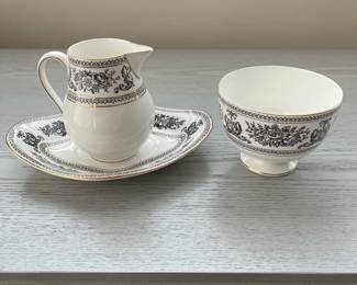 C2 - $1350. Wedgwood Black Columbia. Priced as a SET. If the set doesn't sell complete by Saturday we may break it up. You're welcome to send your interest list to us and offers and if we do split the set we will contact you. 