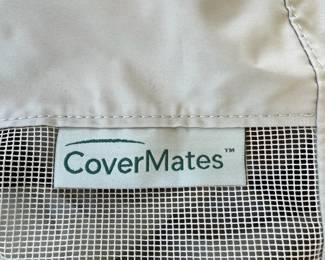 C120 - $100. Cover Mates. 4 Chair Covers  aprox 36" wide 1 Loveseat Cover aprox 56" wide. Covermates brand. Draw string bottoms with mesh back. Heavy Duty - like new condition. 