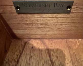 C4 - $375. Somerset Bay "Kittery Console". Measures 32.5" x 14" x 42.5" tall. Drawers slide - lovely piece!