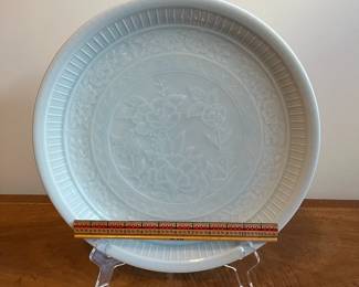 C54 - $75. Asian Celadon Platter. Measures 16" diameter. 