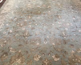 C23 - $75. Karastan Titanium 9'4" x 12' 9". New Zealand Wool & Viscose Pile. ***Not typical Karastan quality and the rug has significant wear spots almost down to the base. See photos. 