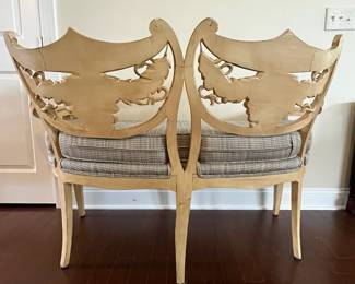 C22 - $750. Antique Bench from hotel in Downtown Detroit - early 1900s. Has been reupholstered. Measures 52" wide x 28" deep x 37" tall. Floor to seat is 22.5". Back middle leg has been repaired. Lightweight to move but very sturdy. Great Statement Piece! 