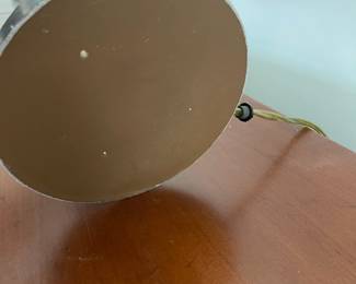 C94 - $60 PAIR of Heavy Table Lamps. Heavy metal base - shades are in great condition. Measures 34" tall. 