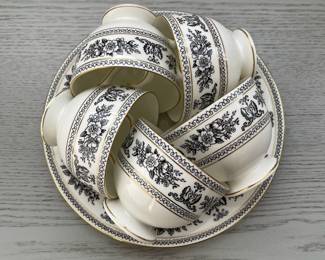 C2 - $1350. Wedgwood Black Columbia. Priced as a SET. If the set doesn't sell complete by Saturday we may break it up. You're welcome to send your interest list to us and offers and if we do split the set we will contact you. 