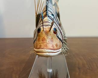 C29 - $75. Decorative Mixed Media Lion Fish made of wood and metal. Measures 10.25" x 8.25" tall. 