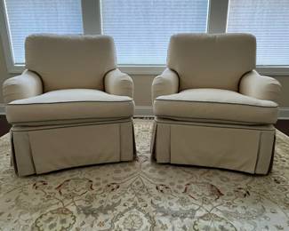 C65 - $1,000 - PAIR of Pearson Furniture Down Blend Chairs. I believe they are the "Guthery" Style Chairs from Hickory Chair Upholstery Collection.  Each measures 35" wide x 35" deep x 33" tall. Used mostly just for looks - these are in EXCELLENT condition. No issues noted. 