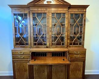 C1 - $2,500. Drexel Heritage Limited Edition Heirloom Federal Style Breakfront China Cabinet. #71/275. Heritage Heirloom Secretary Bookcase. If you're looking for a breakfront for a statement piece this is IT! Absolutely *amazing* condition! Heritage Heirloom Secretary Bookcase. Measures 78" wide x 15" deep x 89" tall. 