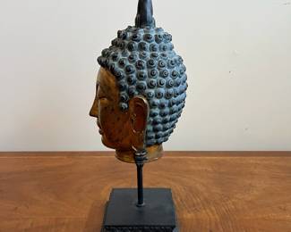 C38 - $40. Wood Buddha Sculpture. Measures 17" tall. 