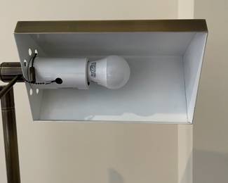 C92 - $175. Brass Articulated Floor Lamp. Base is 13" wide x 52" tall. 