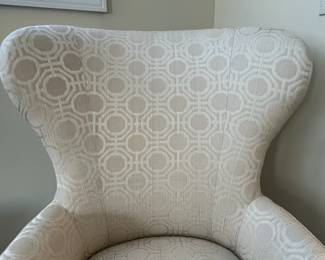 C73 - $1,250 PAIR of Custom Upholstered Hostess Chairs. Custom Fabric "1918 Garbo". Measures 29" x 29" deep x 42" tall. Floor to seat is 19". (Retail was $3,143 on the pair.) EXCELLENT condition. 