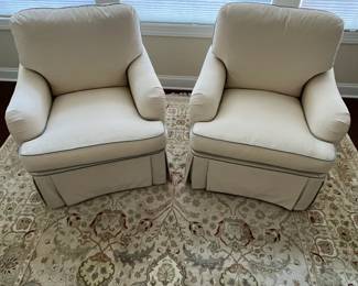 C65 - $1,000 - PAIR of Pearson Furniture Down Blend Chairs. I believe they are the "Guthery" Style Chairs from Hickory Chair Upholstery Collection.  Each measures 35" wide x 35" deep x 33" tall. Used mostly just for looks - these are in EXCELLENT condition. No issues noted. 