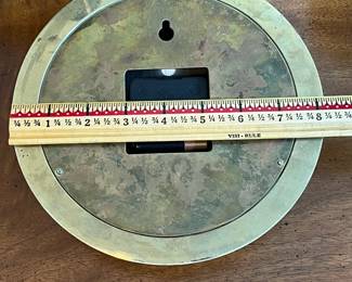 C81 - $25. Brass Accuracy Clock. Ship's Time. Measures 8.5" across. Battery Powered. 