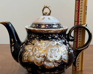 C84 - $45. Vintage Thun Czech 24kt gold painted Cobalt Tea Set. "Original Cobalt"