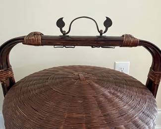 C51 - $250. Vintage Chinese 3 Tier Wedding Basket. Measures 18" diameter x 28" tall. 