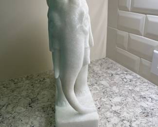 C87 - $100. Marble Elephant Statue. Measures 12" long x 4.5" x 12.5" tall. One tusk is broken but HEAVY. 