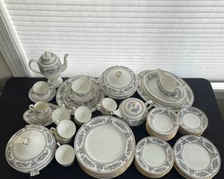 C2 - $1350. Wedgwood Black Columbia. Priced as a SET. If the set doesn't sell complete by Saturday we may break it up. You're welcome to send your interest list to us and offers and if we do split the set we will contact you. 