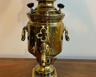 C27 - $100. Russian Samovar Lamp. Measures 9.75" wide x 27.5" tall. 