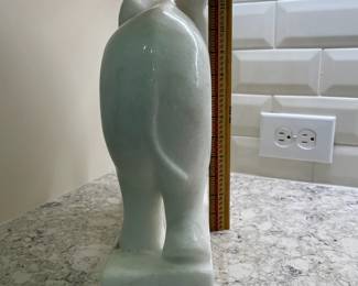C87 - $100. Marble Elephant Statue. Measures 12" long x 4.5" x 12.5" tall. One tusk is broken but HEAVY. 
