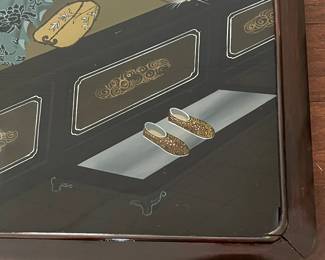 C30 - $450 PAIR of Coordinating Reverse Paintings. Each measures 19.75" x 27.5" framed. Beautiful condition!