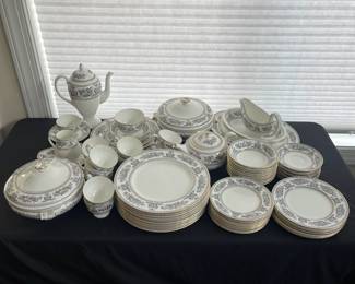 C2 - $1350. Wedgwood Black Columbia. Priced as a SET. If the set doesn't sell complete by Saturday we may break it up. You're welcome to send your interest list to us and offers and if we do split the set we will contact you. 
