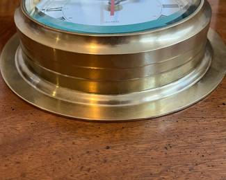 C81 - $25. Brass Accuracy Clock. Ship's Time. Measures 8.5" across. Battery Powered. 