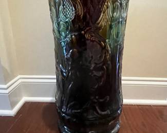 C24 - $150. Umbrella Stand. Excellent Condition - no chips cracks etc. Measures 10" across x 19" tall. (Unsigned but looks like Roseville)