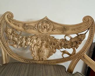 C22 - $750. Antique Bench from hotel in Downtown Detroit - early 1900s. Has been reupholstered. Measures 52" wide x 28" deep x 37" tall. Floor to seat is 22.5". Back middle leg has been repaired. Lightweight to move but very sturdy. Great Statement Piece! 