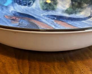 C59 - $40 PAIR Sun Ceramics - Made in Japan. Tray - Measures 13" x 10.75". Round Bowl Measures 12" diameter x 2.5" deep. 