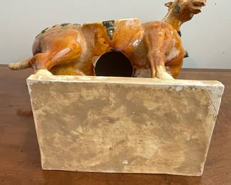 C41 - $200. T'ang Sancai Porcelain Horse.  Measures 20" long x 19.5" tall + base. 