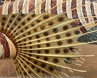 C29 - $75. Decorative Mixed Media Lion Fish made of wood and metal. Measures 10.25" x 8.25" tall. 