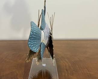 C29 - $75. Decorative Mixed Media Lion Fish made of wood and metal. Measures 10.25" x 8.25" tall. 