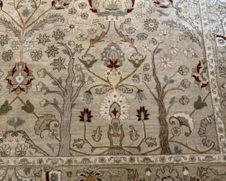 C48 - $4,000. Area Rug from Fargo Hanna. (Originally purchased for $13,000!)  At least 200 knots per inch. Measures 9' x 12.5'. It does have some sun fading and pilling in one area. Super high quality - Come and make an offer!