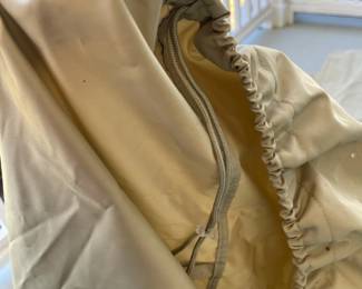 C120 - $100. Cover Mates. 4 Chair Covers  aprox 36" wide 1 Loveseat Cover aprox 56" wide. Covermates brand. Draw string bottoms with mesh back. Heavy Duty - like new condition. 